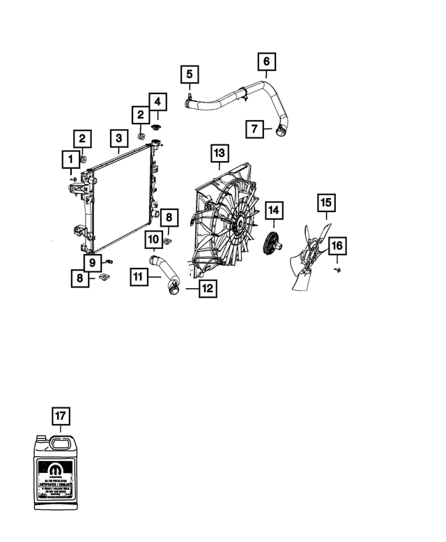 68203647AA - Cooling: Cooling Module Fastener Kit for Mopar Image