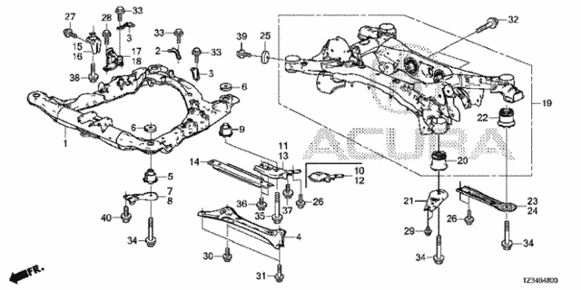 Front Sub Frame - Rear Beam for 2015 Acura TLX #0