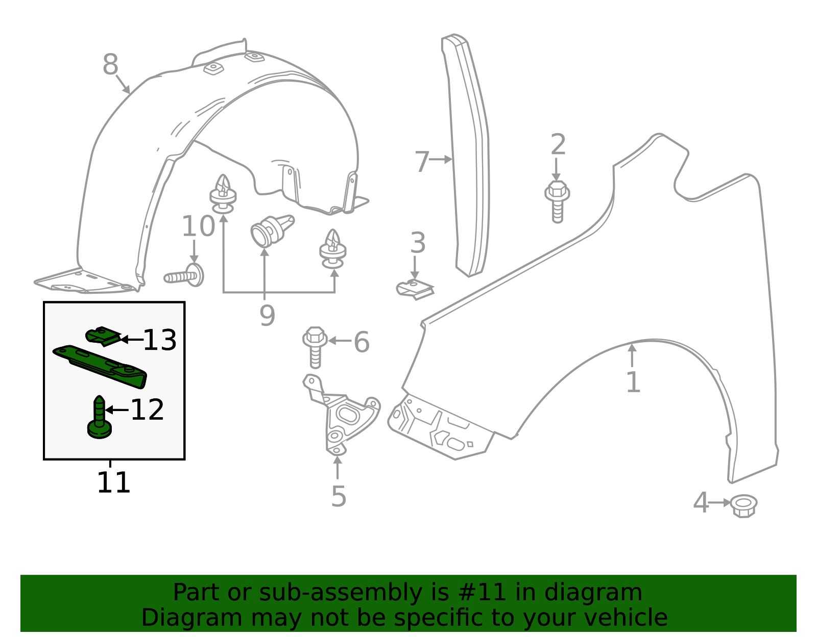 22836134 - Front Tire Air Deflector 2012-2017 Buick Verano | Chevrolet ...