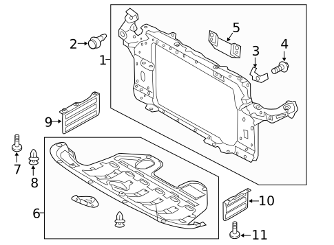 Radiator Support for 2011 Hyundai Tucson #0