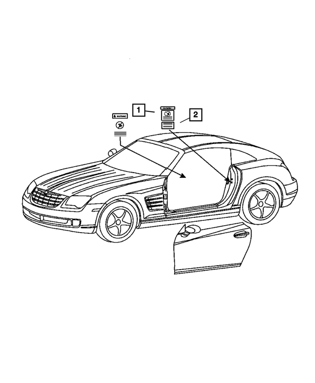 5142234AA - Labels All Vehicle Locations: Tire Pressure Label for Mopar Image