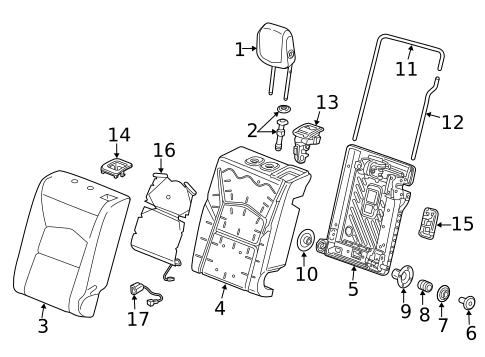 Rear Seat Components for 2020 Cadillac XT4 #1