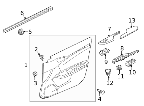 Interior Trim - Front Door for 2022 Honda Insight #0