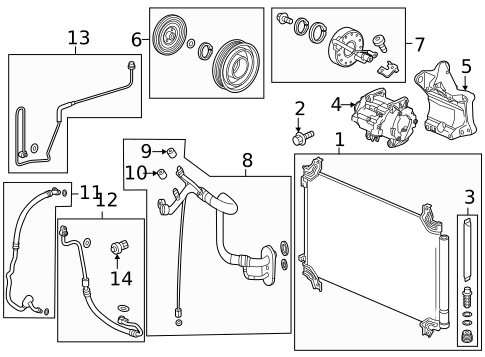Condenser, Compressor & Lines for 2019 Honda Pilot #0