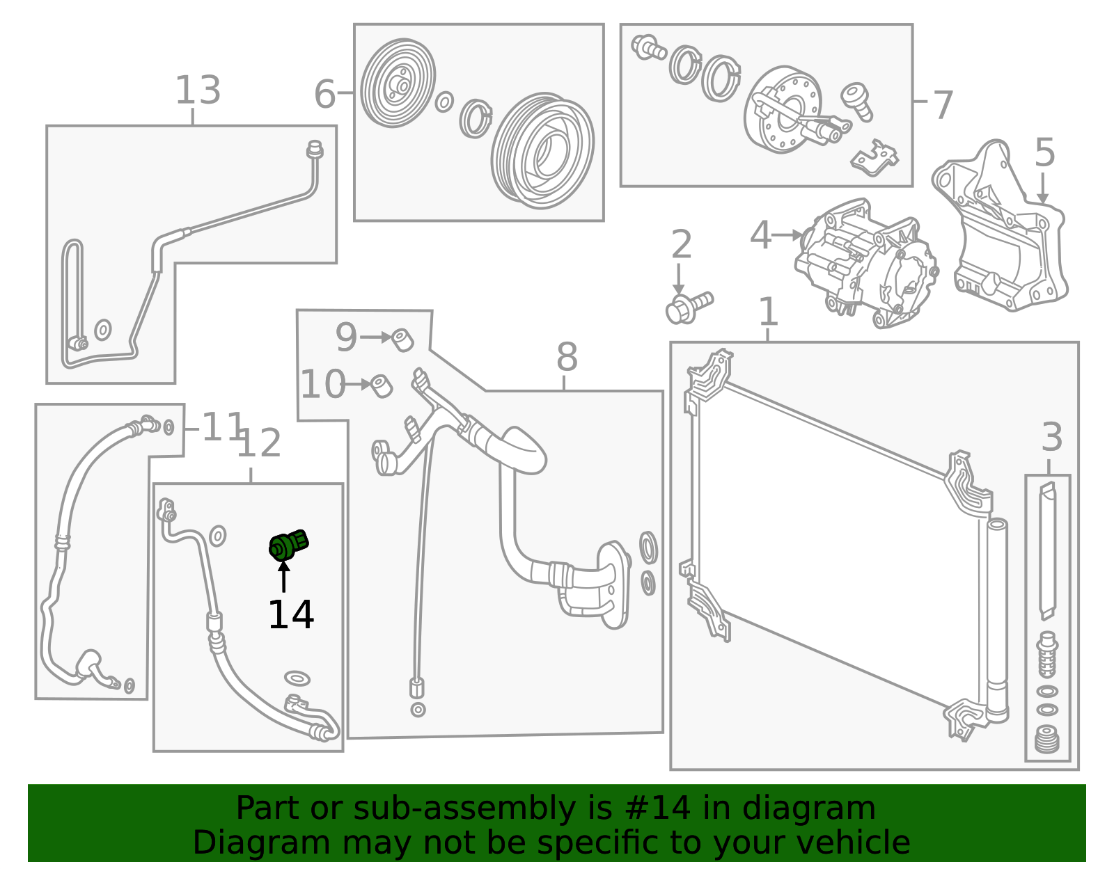 Pressure Sensor Assembly, (Sensata) 80450-T2F-A01 | Honda Parts Hub