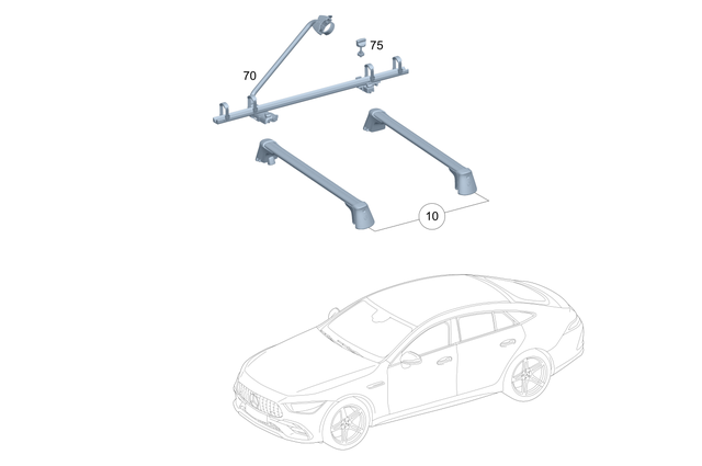 2908900300 - Roof Carrier Systems: Basic Carrier for Mercedes-Benz: AMG GT 43, AMG GT 53, AMG GT 63, AMG GT 63 S, AMG GT 63 S E Performance Image
