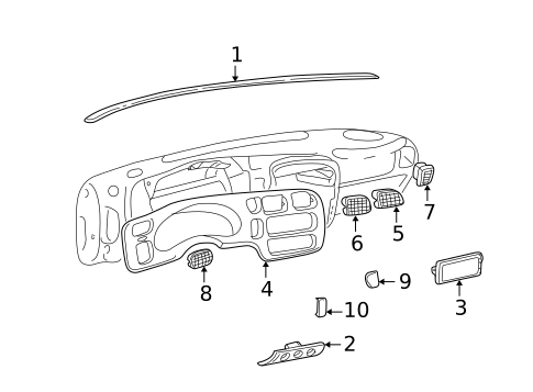 Instrument Panel Components for 1998 Chevrolet S10 #0