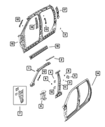 55372481AA - Body Sheet Metal Except Doors: Roof Rail Reinforcement, Left for Dodge: Ram 2500, Ram 3500 | Ram: 2500, 3500 Image