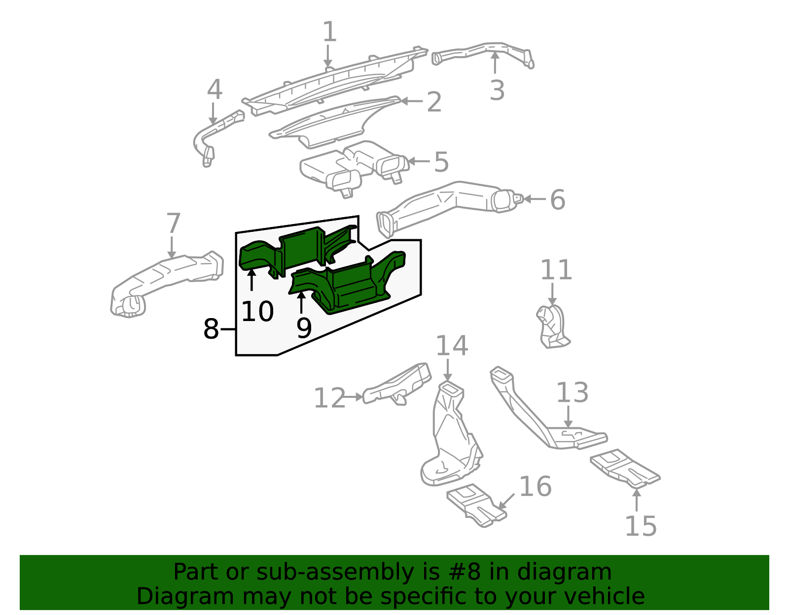 55870-35010 - Instrument Panel Air Duct 2007-2014 Toyota FJ Cruiser ...