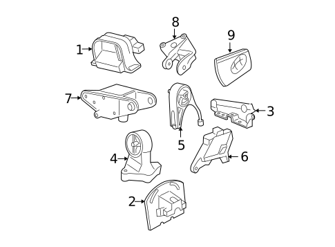 Engine & Trans Mounting for 2003 Chrysler Sebring #1