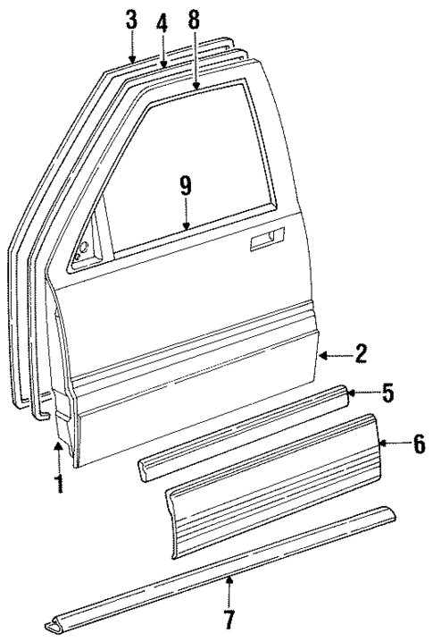 Door & Components for 1990 Mitsubishi Galant #0