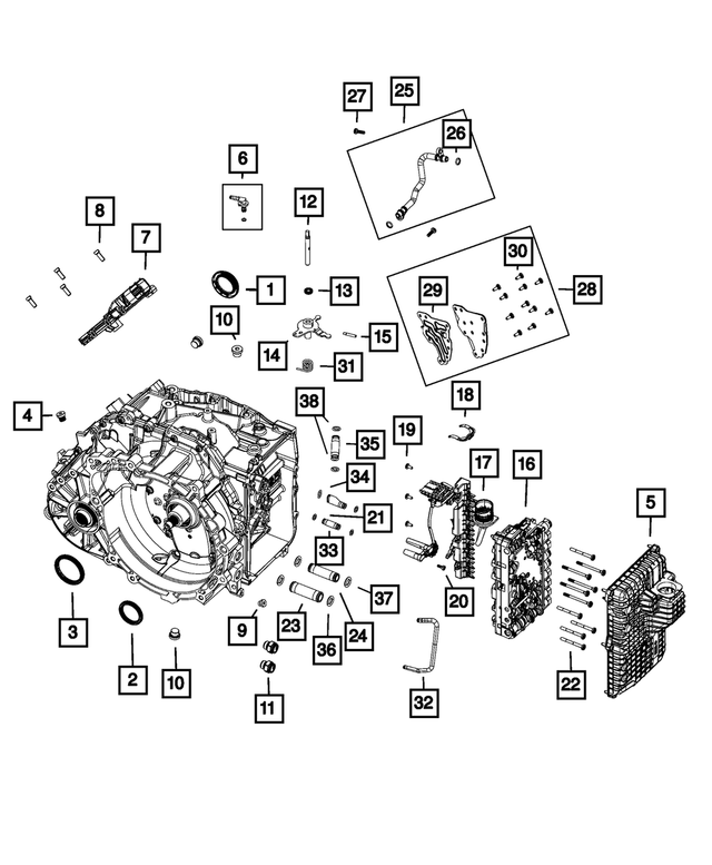 52854578AA - 948TE; 9-Speed; Automatic Transmission: Manual Valve Lever Seal for Mopar Image image