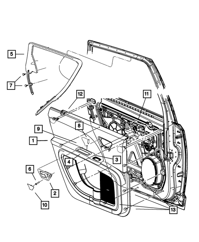 1QF271X9AH - Interior Trim: Rear Door Trim Panel, Left for Mopar Image
