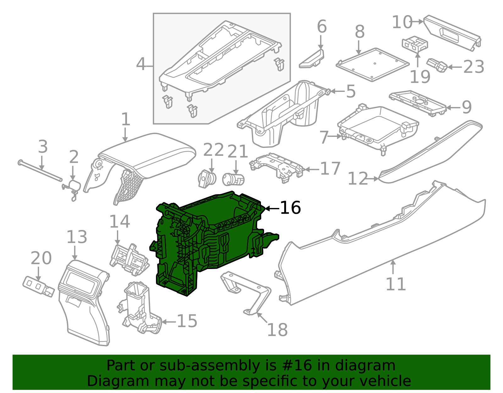 HONDA ACCORD パーツカタログ 2023-2025 Honda Accord 2023-2025 Honda Accord - Compartment Box