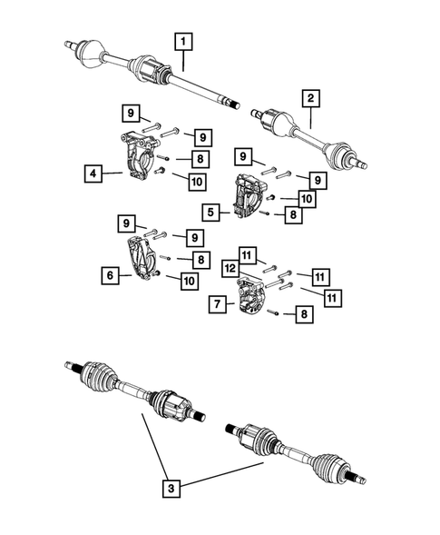 Front Axle Drive Shafts for 2018 Jeep Compass #0
