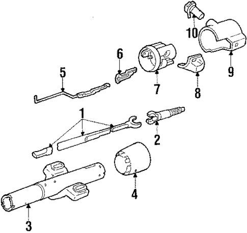 Steering Column Assembly for 1988 Oldsmobile Cutlass Calais #0
