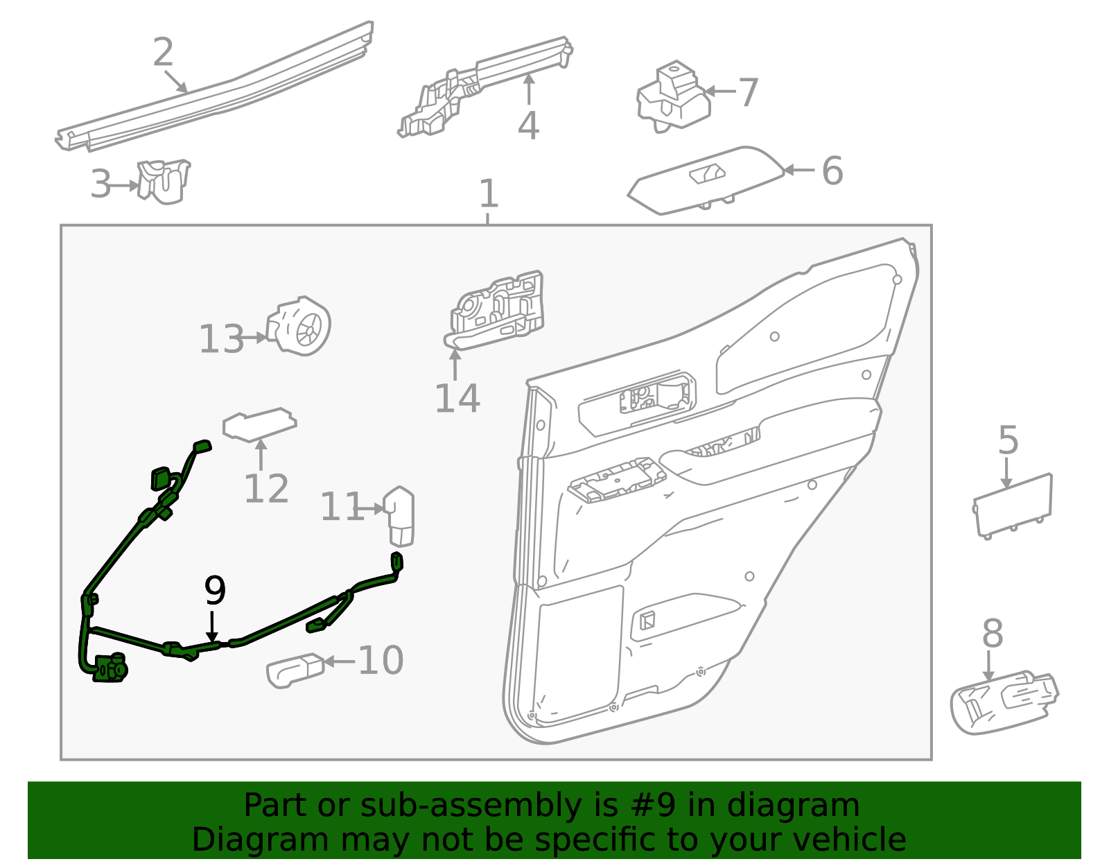 この。ページ 2024-2025 Toyota Land Cruiser Door Wiring Harness 82157-60180