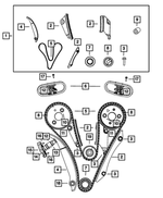 68036787AB - 2.7L Gas; Engine: Timing Chain Guide for Chrysler: 300, Concorde, Sebring | Dodge: Avenger, Charger, Intrepid, Magnum, Stratus Image