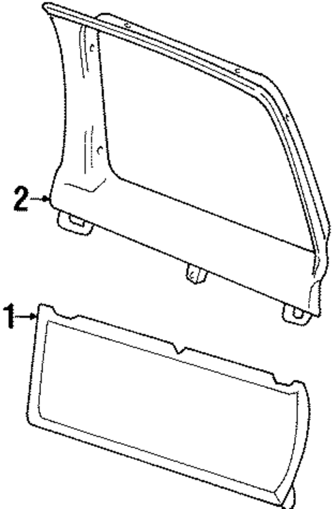 Interior Trim - Back Door for 1996 GMC Suburban K2500 #0