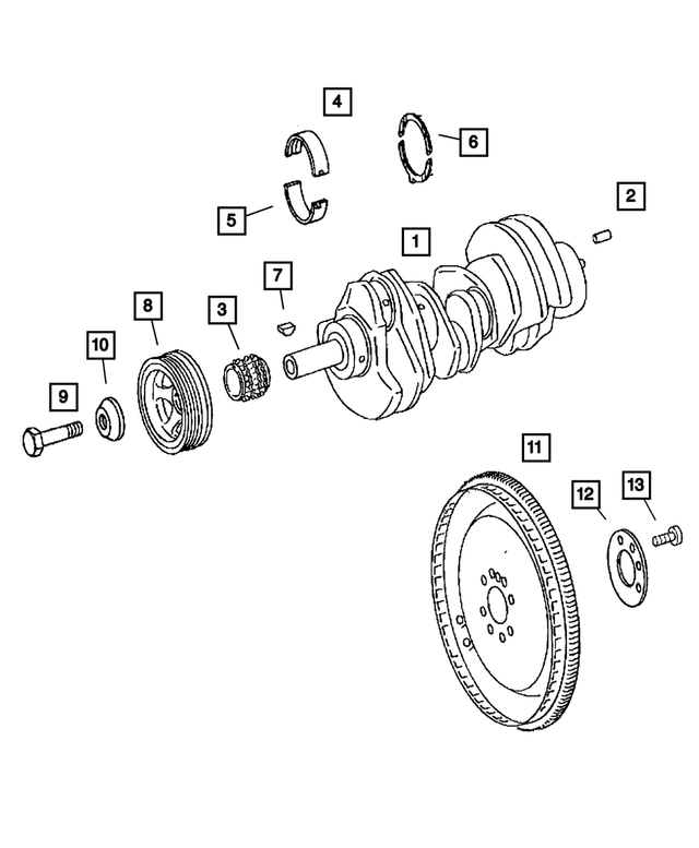 68045262AA - : Crankshaft Bearing, Lower, Crankshaft for Mopar Image