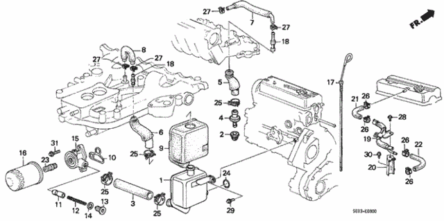 Breather Tube - Oil Filter for 1986 Honda Accord #0