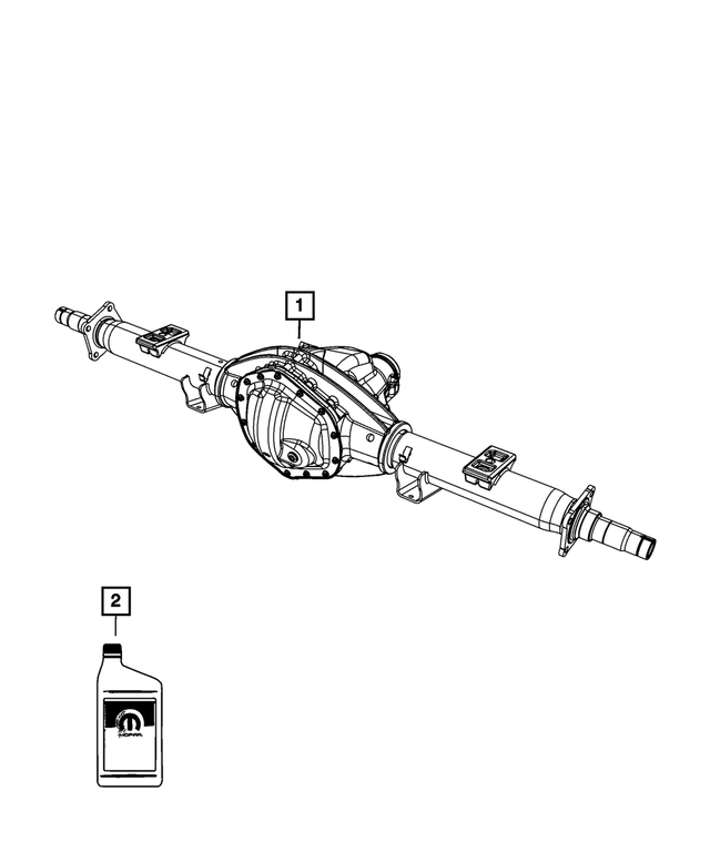 68053954AD - Rear Axle; American Axle 292 MM Dual Rear Wheels; Differential and Drive Line: Service Rear Axle for Mopar Image