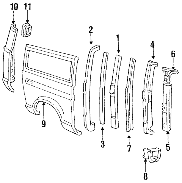 E7UZ15278A96A - Body: Outer Panel for Ford: E-150 Econoline, E-150 Econoline Club Wagon, E-250 Econoline, E-250 Econoline Club Wagon, E-350 Econoline, E-350 Econoline Club Wagon Image