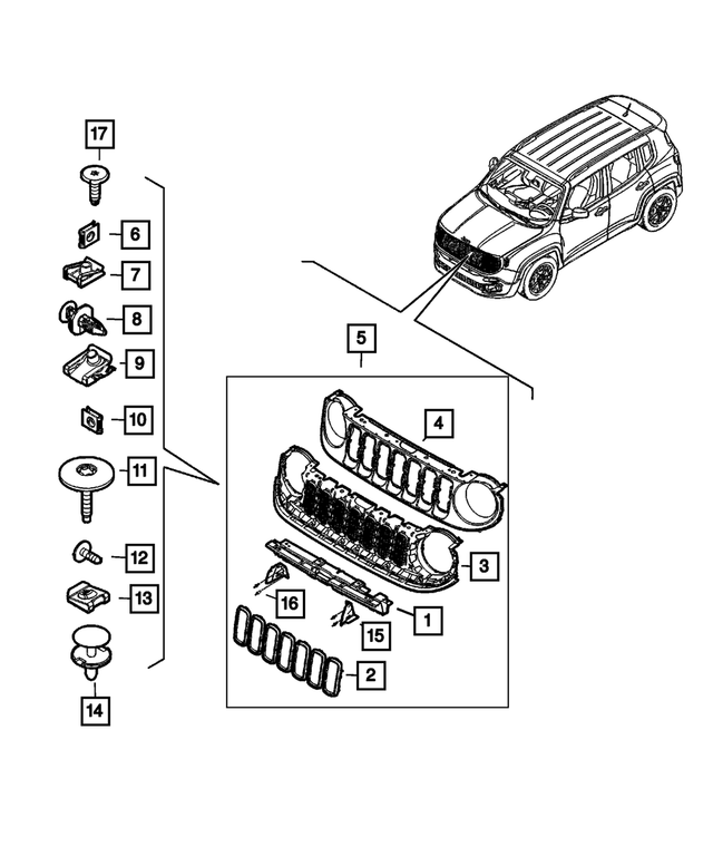 6VM91U00AA - Exterior Ornamentation: Grille Surround for Mopar Image