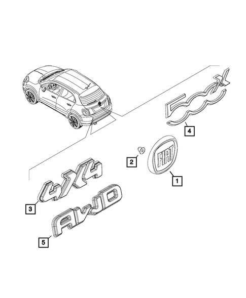 Nameplates for 2016 Fiat 500X #0