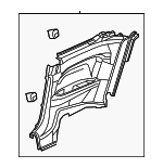 83780TS8A13ZA - Body: Lower Quarter Trim for Honda: Civic Image
