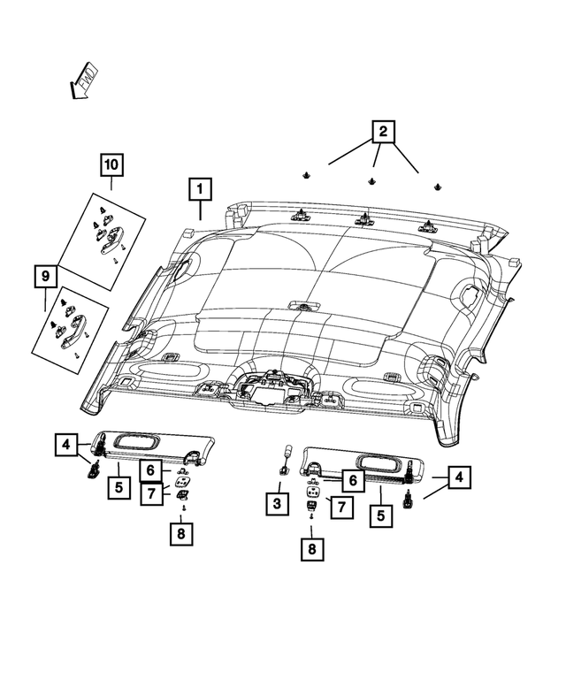 6ZS59PS4AC - Interior Trim: Headliner for Mopar Image image