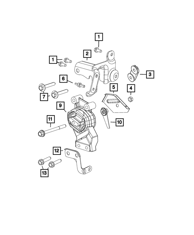6101688 - Engine: Hex Lock Nut, Mounting for Mopar Image image