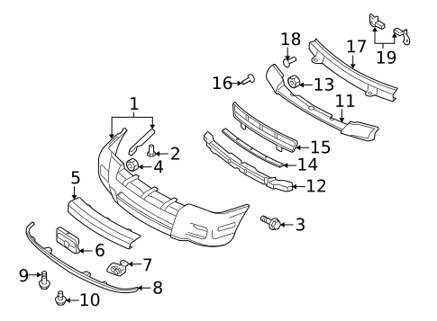Bumper & Components - Front for 2009 Mercury Mountaineer #0