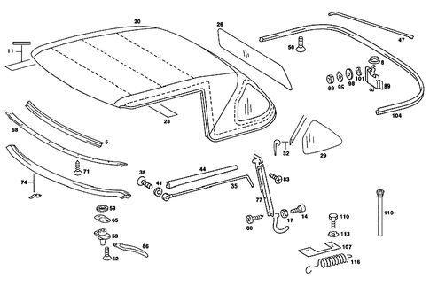 Folding Top Lining for 1988 Mercedes-Benz 560SL #0