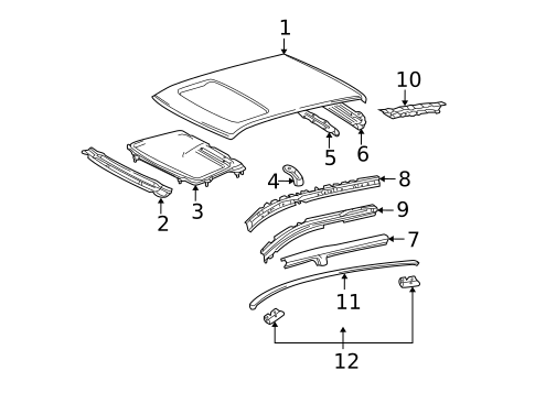 Roof & Components for 2005 Toyota Corolla #0