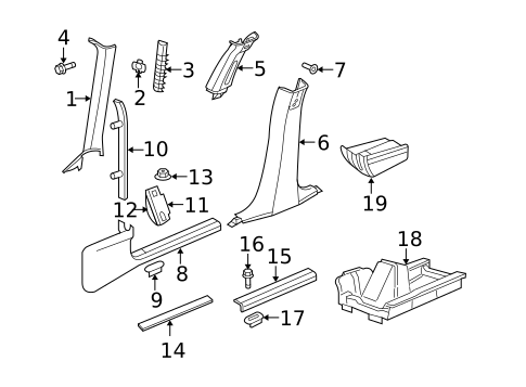 Interior Trim - Pillars for 2009 Dodge Charger #0