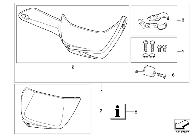 46637705268 - : Set, Clamp, Hand Guard, Right for BMW-Motorrad Image