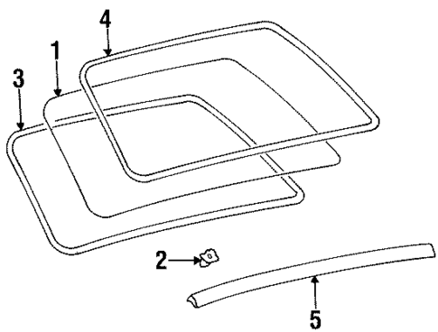 Glass & Hardware - Back for 1996 Hyundai Elantra #0