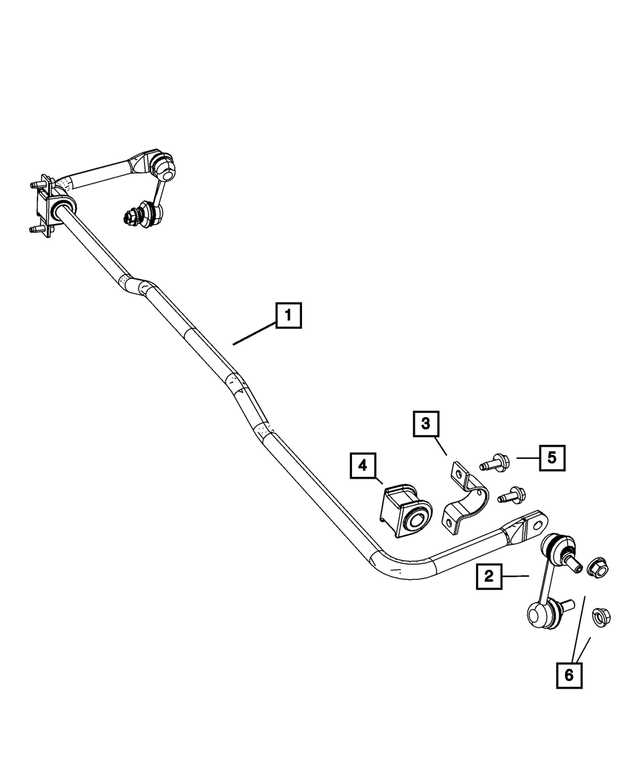 4670516AA - Rear Suspension: Rear Suspension Stabilizer Bar for Mopar Image image