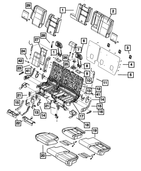 Rear Seats - Second Row for 2013 Jeep Grand Cherokee #2