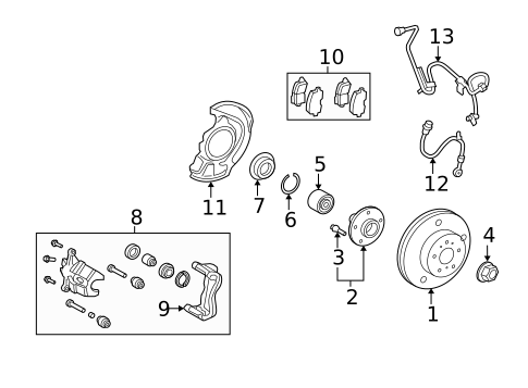 Front Brakes for 2013 Toyota Highlander #0