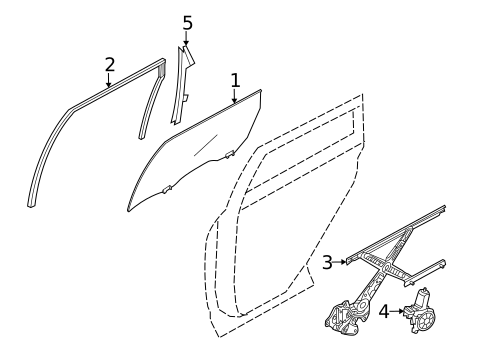 Glass - Rear Door for 2009 Nissan Murano #0