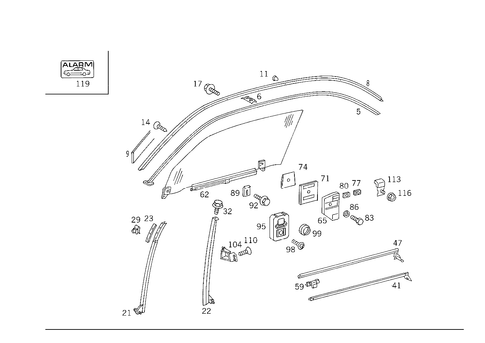 Front Door Windows for 1985 Mercedes-Benz 500SEC #0