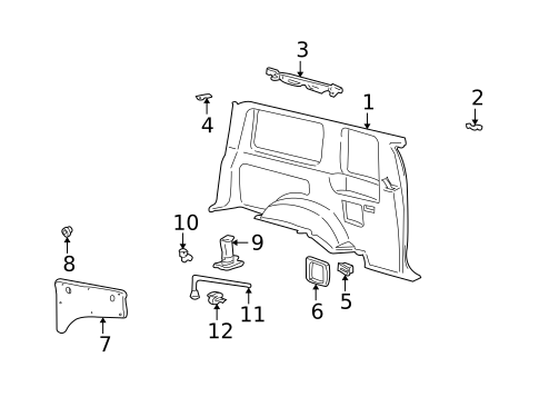 Interior Trim - Quarter Panels for 2002 Ford Explorer Sport #0