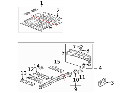 Rear Floor & Rails for 2008 Chevrolet Uplander #1
