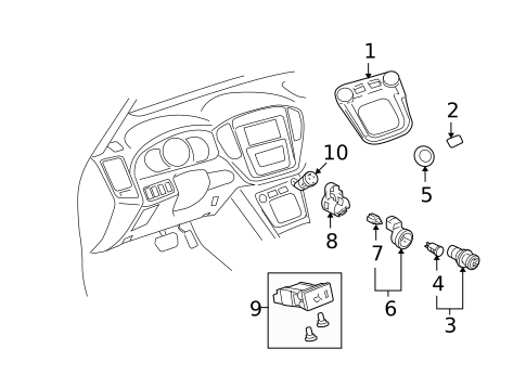Instrument Panel Components for 2007 Toyota Highlander #3