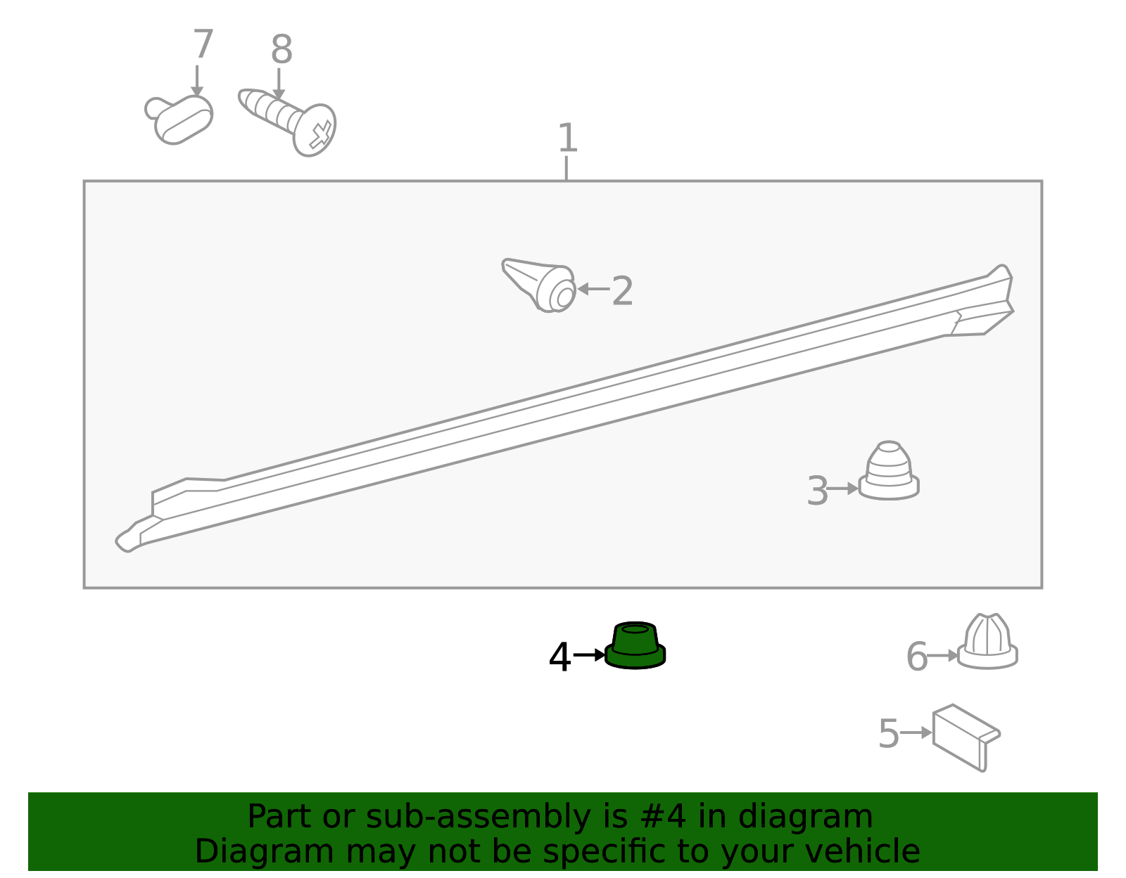 76924-13020 - Rocker Molding Retainer 2008-2025 Toyota | Longo