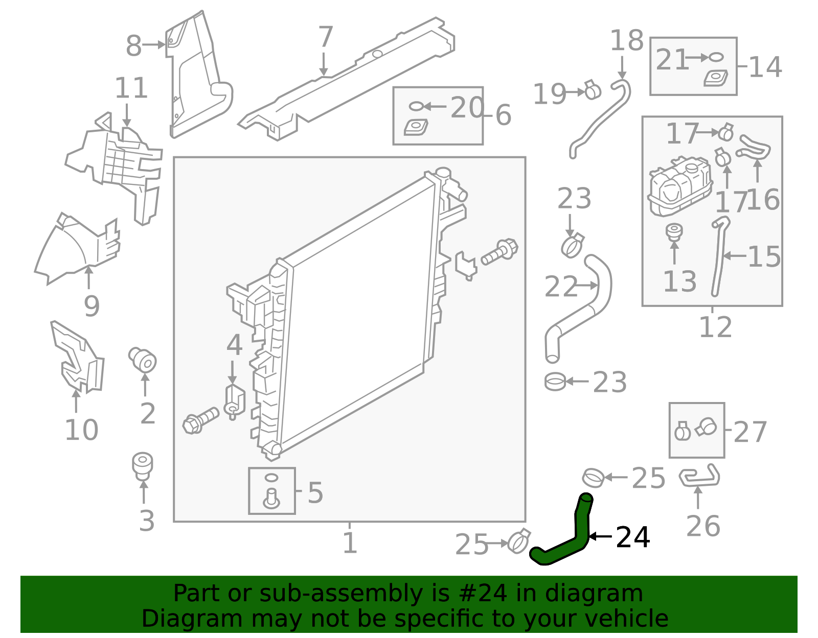 21503-1LA0B - Radiator Coolant Hose 2017-2024 Nissan Armada | Sullivan ...