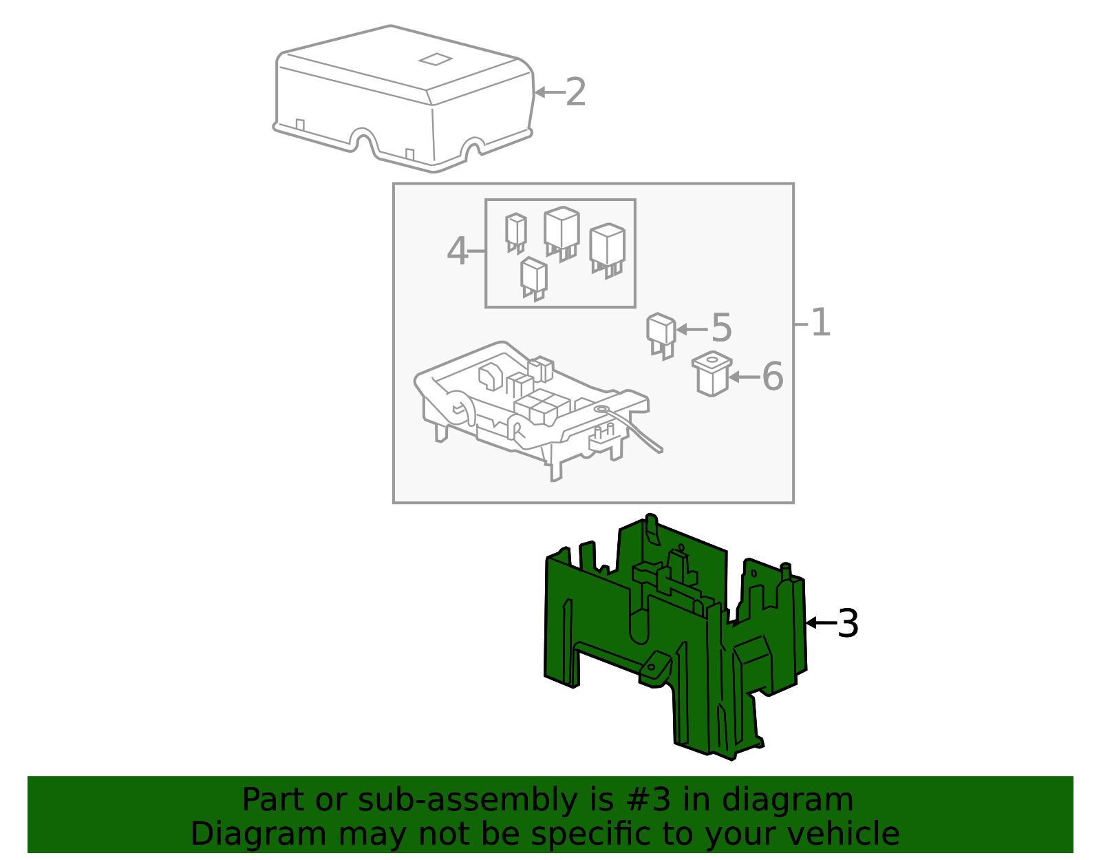 22817835 - 2007-2014 GM - Engine Wiring Harness Fuse Block Bracket ...