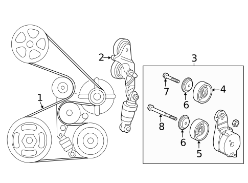 Belts & Pulleys for 2010 Honda Accord #1